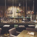 Interior of cozy restaurant, loft style